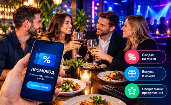 Промокоды для кафе, ресторанов и клубов: как отдыхать с удовольствием и экономить