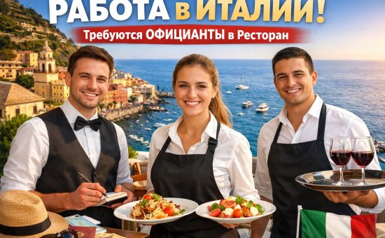 Требуются официанты в ресторан