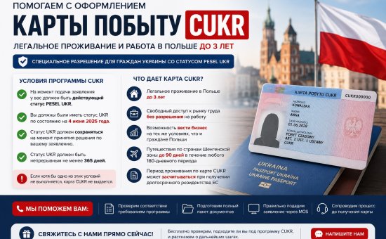 Помогаем с оформлением Карты Побыту CUKR в Польше!